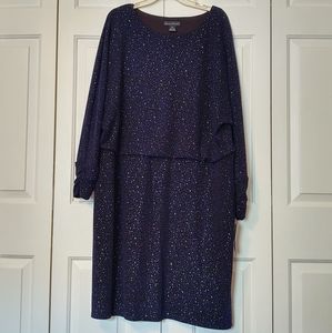 Black Dress with Metallic Blue & Gold